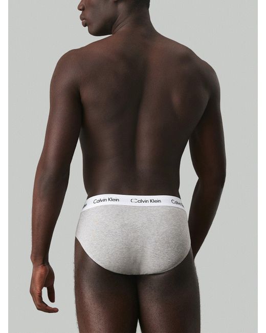 Calvin Klein White Three Pack Hip Briefs, Cotton for men
