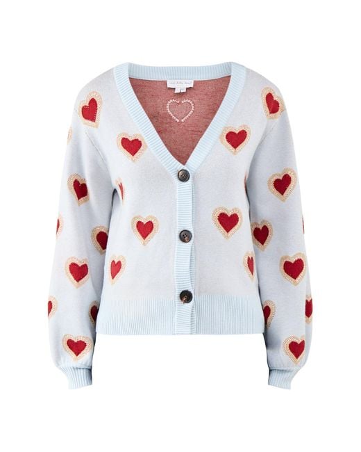 Never Fully Dressed White Baby Heart Cardigan