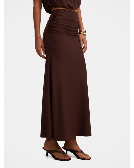 Forever New Brown Sutton Flute Maxi Skirt