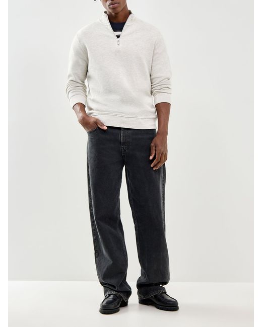 Barbour White Ravensworth Half Zip Sweatshirt Cream for men