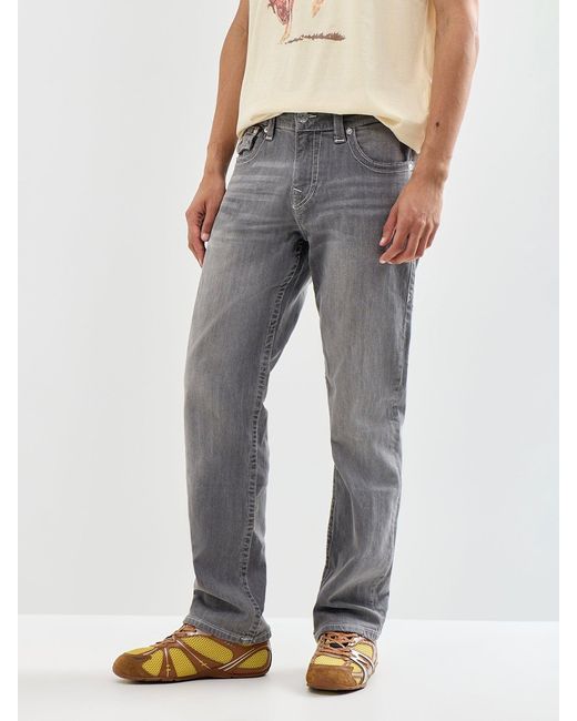 True Religion Gray Ricky Straight Leg Jeans for men