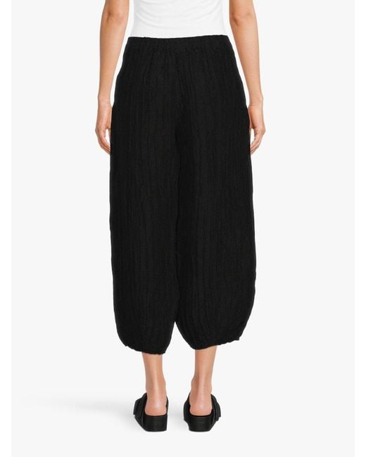 Grizas Black Silk Crinkle Trousers