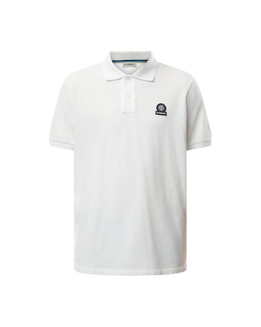 Sandbanks White Badge Logo Polo Shirt for men