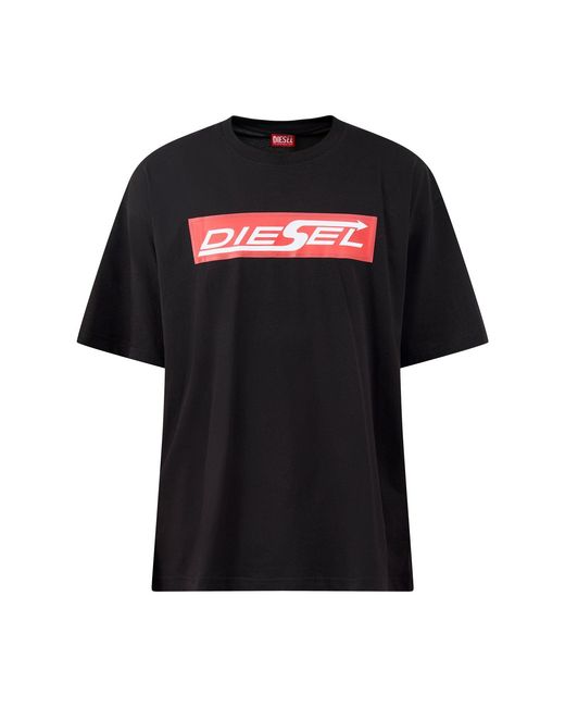 DIESEL Black Big Logo T-Shirt for men