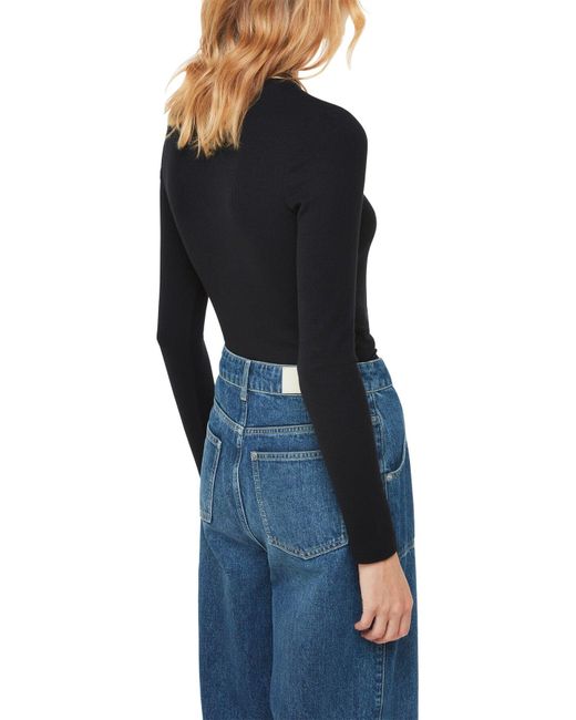 Whistles Black Women's Essential Ribbed Crew