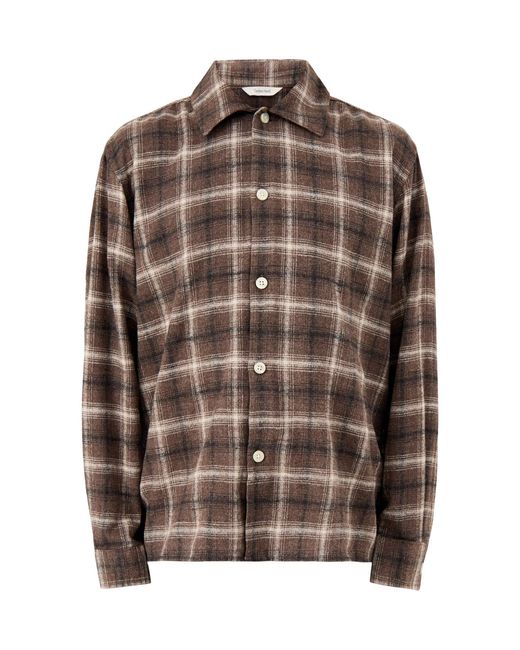 SELECTED Brown Check Light Overshirt for men