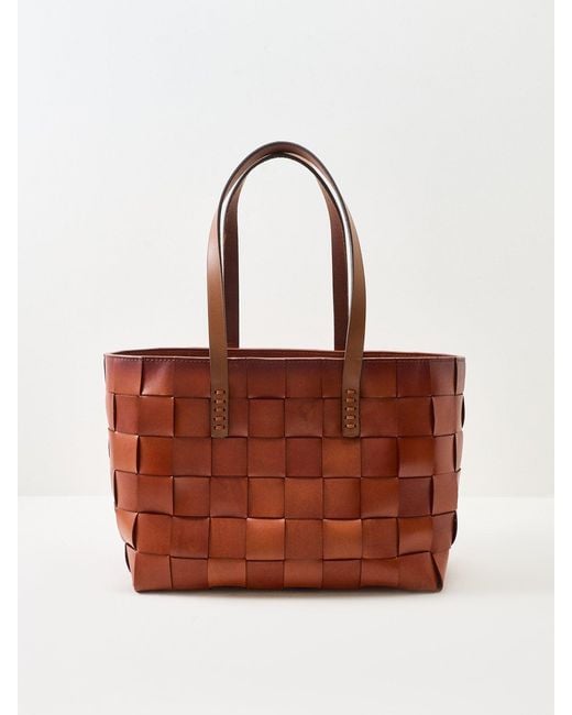 Dragon Diffusion Brown Japan Suede Box Weave Basket Bag