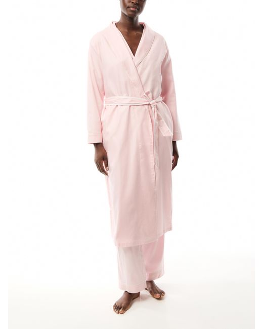 BREATHE Pink Herringbone Robe