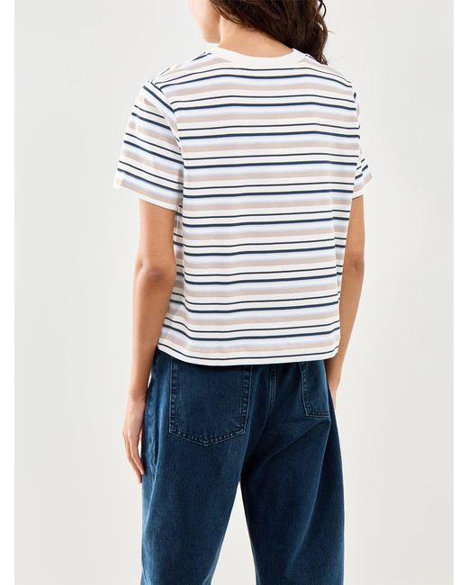 SELECTED Blue Essential Striped Boxy T-Shirt