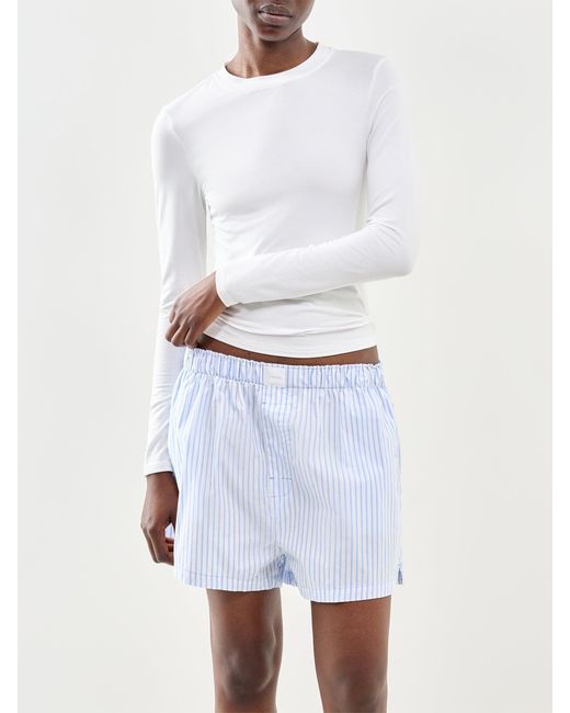 Stripe & Stare White Long Sleeve Layering Top