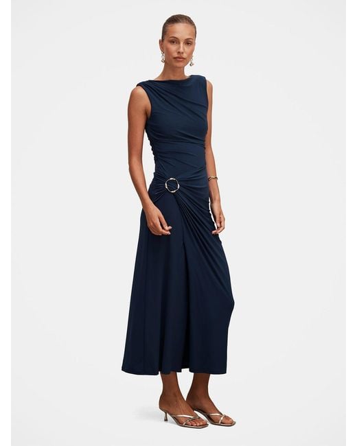 Forever New Blue Kinsley Sleeveless Jersey Midi Dress