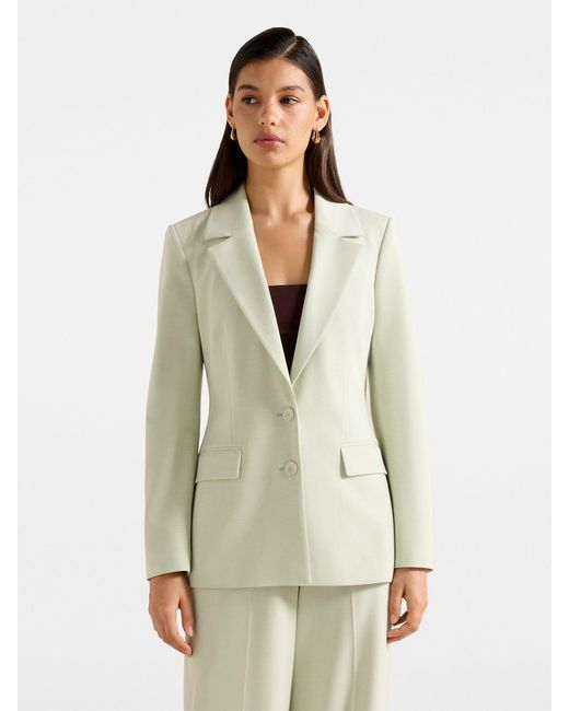 Forever New White Veda Nipped Waist Blazer