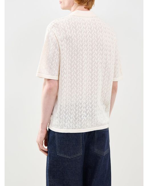 Jack & Jones White Tyler Knit Polo Shirt Cream for men