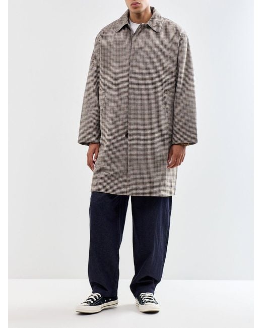 Universal Works Gray Lester Dogtooth Stan Coat for men