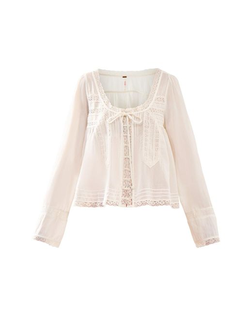 Free People White Longsleeve Evermore