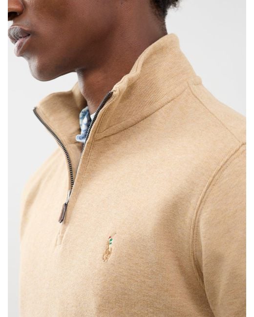 Polo Ralph Lauren Natural Rib Quarter Zip Sweatshirt for men