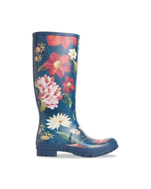 Barbour Blue X Farm Rio Wild Flower Wellington Boots