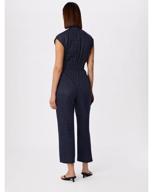 Whistles Blue Grid Print Sleeveless Jumpsuit