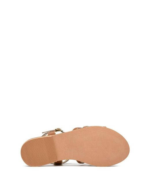 Sole White Demi Gladiator Sandals Tan