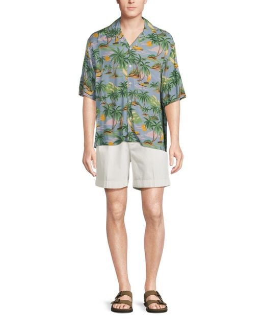 Gant Green Men's Hawaii Print Short Sleeve Shirt for men