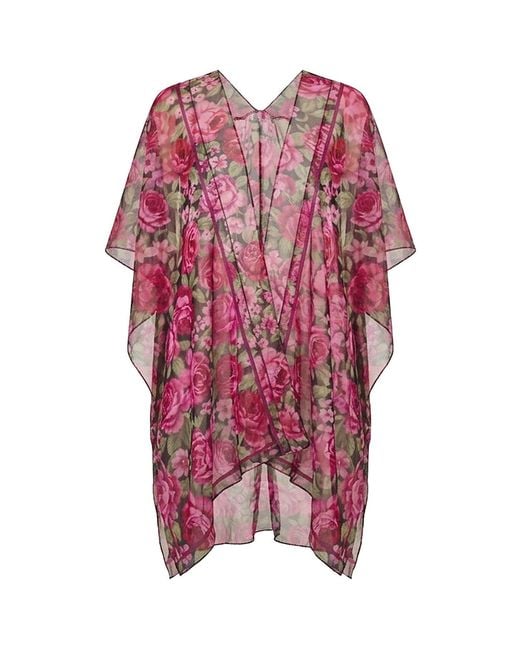 James Lakeland Pink Two-Tone Rose Print Kaftan
