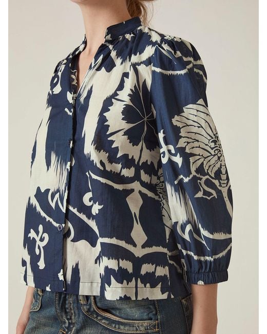 James Lakeland Blue Ornamental Print Shirt
