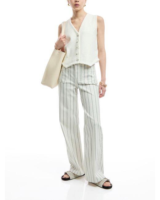 FRAME White Women's Le Slim Palazzo Bardot Pocket Jeans