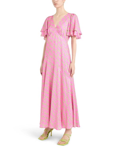 Kitri Pink Women's Tallulah Foliage Print Maxi Dress