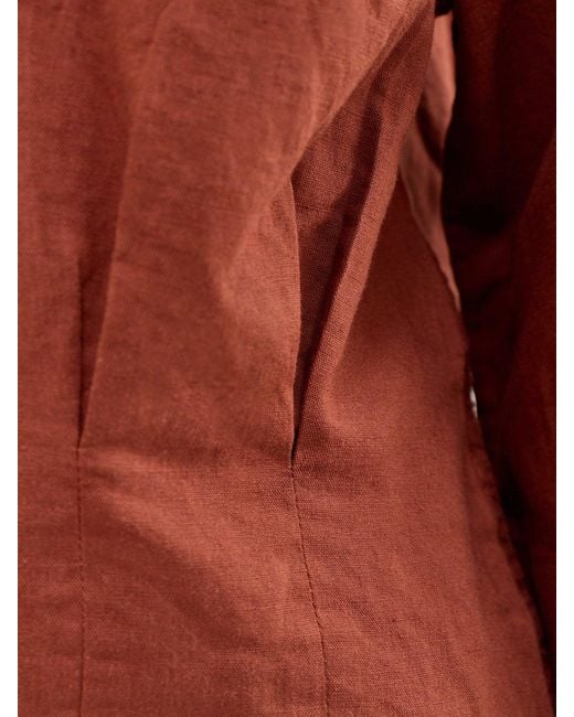 SELECTED Red Cleo Cropped Shirt