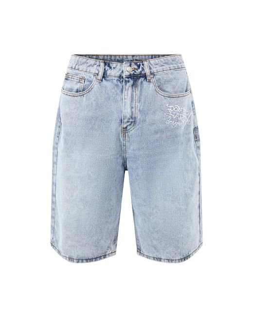 Ed Hardy Blue Skull Denim Jorts for men
