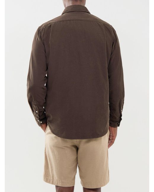 Hartford Brown Paul Baby Cord Shirt for men