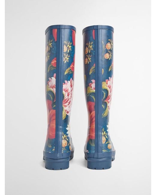 Barbour Blue X Farm Rio Wild Flower Wellington Boots
