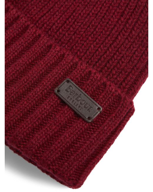 Barbour Red Carlton Beanie for men