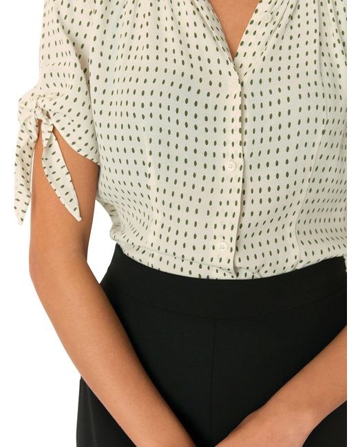 Whistles White Oval Spot Tie Sleeve Shirt