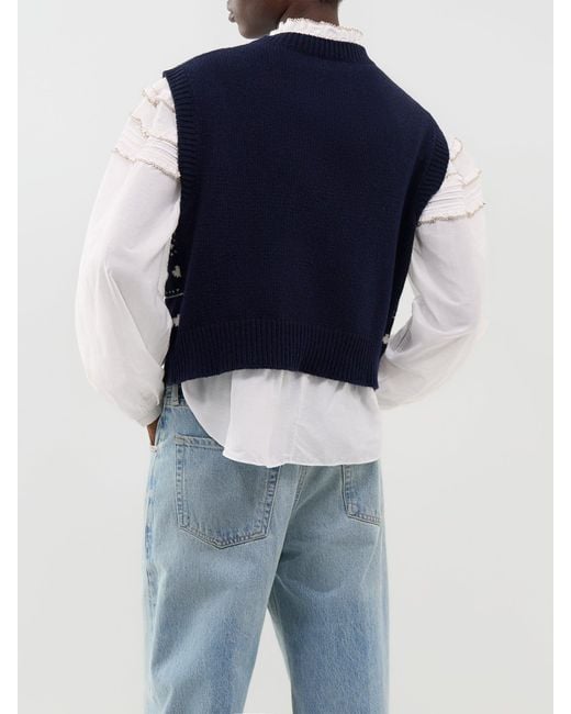 Weekend by Maxmara Blue Virgin Savana Knitted Waistcoat