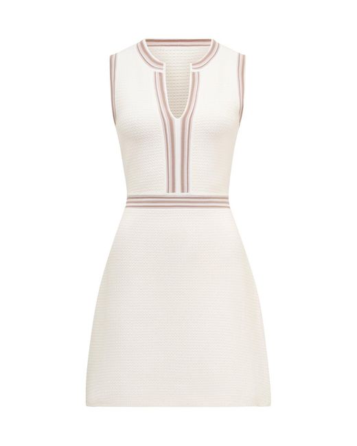 Forever New White Sabrina Striped Detail Knitted Mini Dress