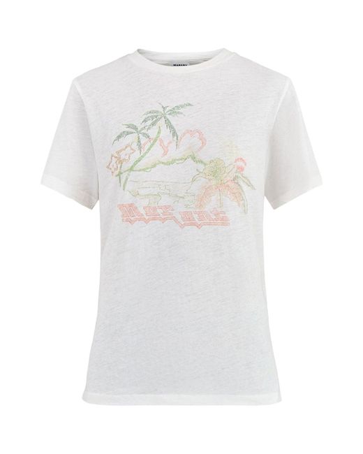 Isabel Marant White Zewel-Ge Graphic T-Shirt