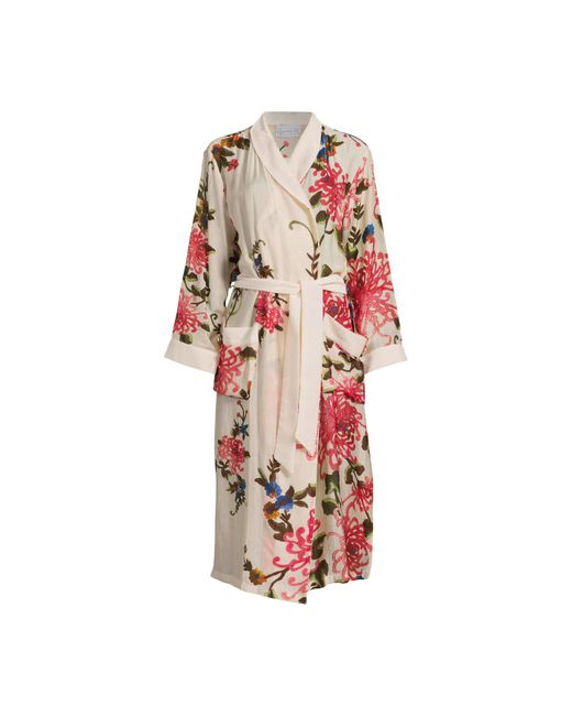 One Hundred Stars White Women's Chrysanthemum Dressing Gown