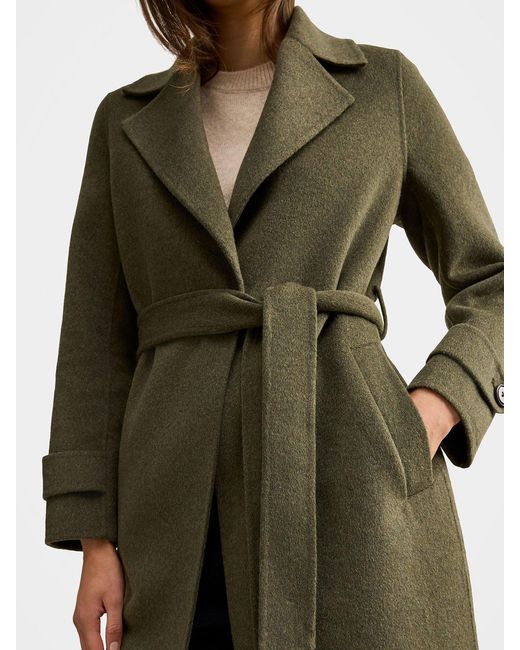 Forever New Green Natalie Felled Seam Coat