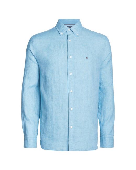 Tommy Hilfiger Blue Pigment Dyed Regular Fit Shirt for men