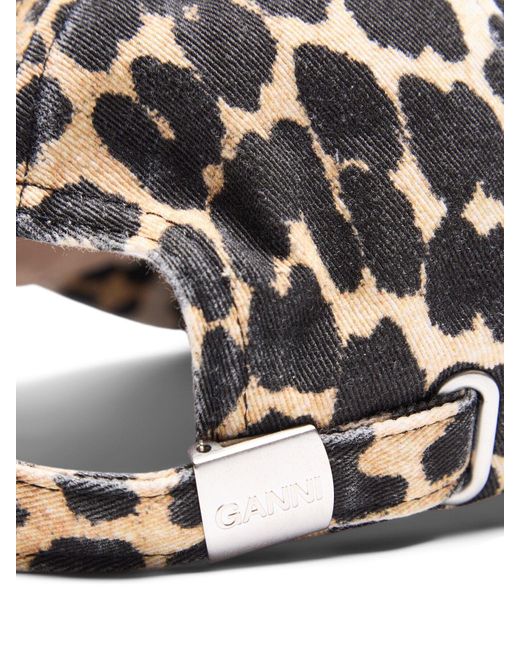 Ganni White Women's Leopard Print Cap