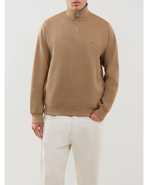 Lacoste Brown Quarter-Zip Sweatshirt for men
