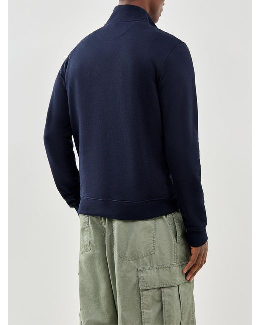 Belstaff Blue Curator Quarter Zip Sweatshirt for men
