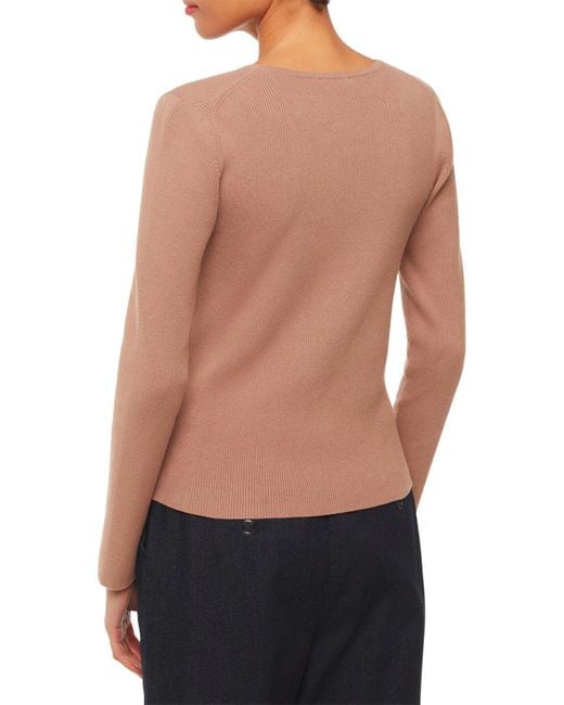 Whistles Pink Women's Ribbed Button Through Cardigan