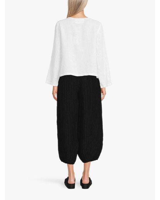 Grizas Black Silk Crinkle Trousers