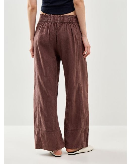Free People Red Days End Pull On Wide Leg Trousers