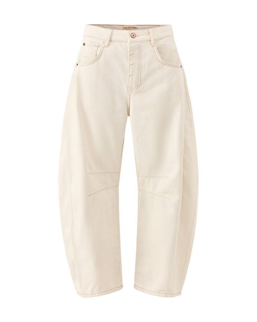 Free People Natural Good Luck Mid Rise Barrel Jeans
