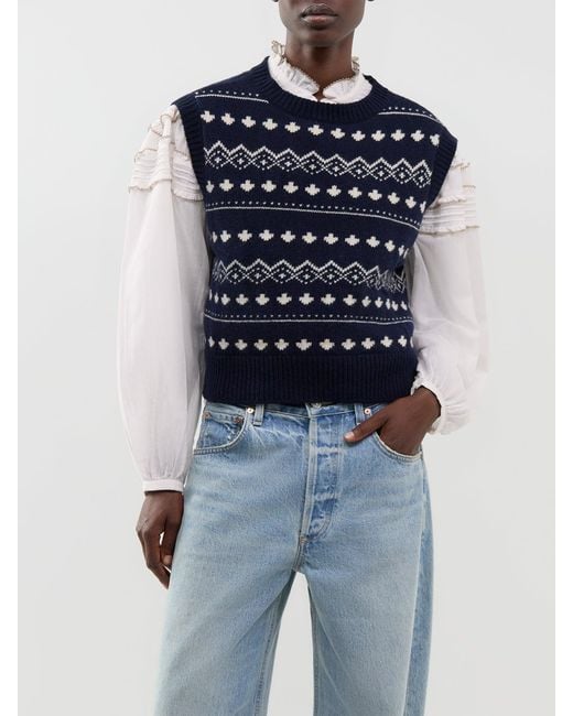 Weekend by Maxmara Blue Virgin Savana Knitted Waistcoat