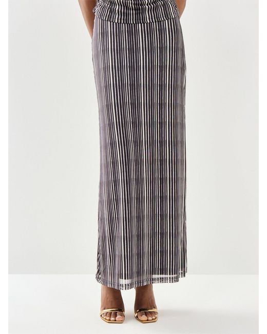 Pretty Lavish Gray Shea Jersey Maxi Skirt