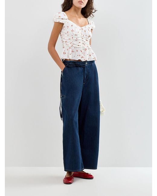Nobody's Child White Caia Ruched Top